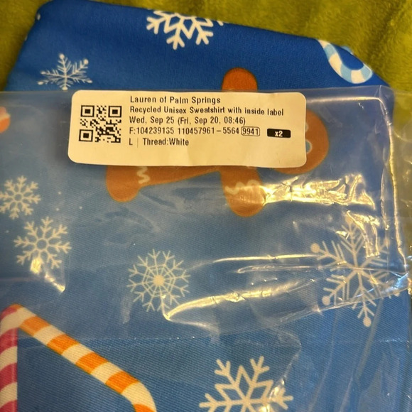 New Lauren of Palm Springs “A Holly Jolly Y2K” Sweatshirt Sz Large - Picture 5 of 8